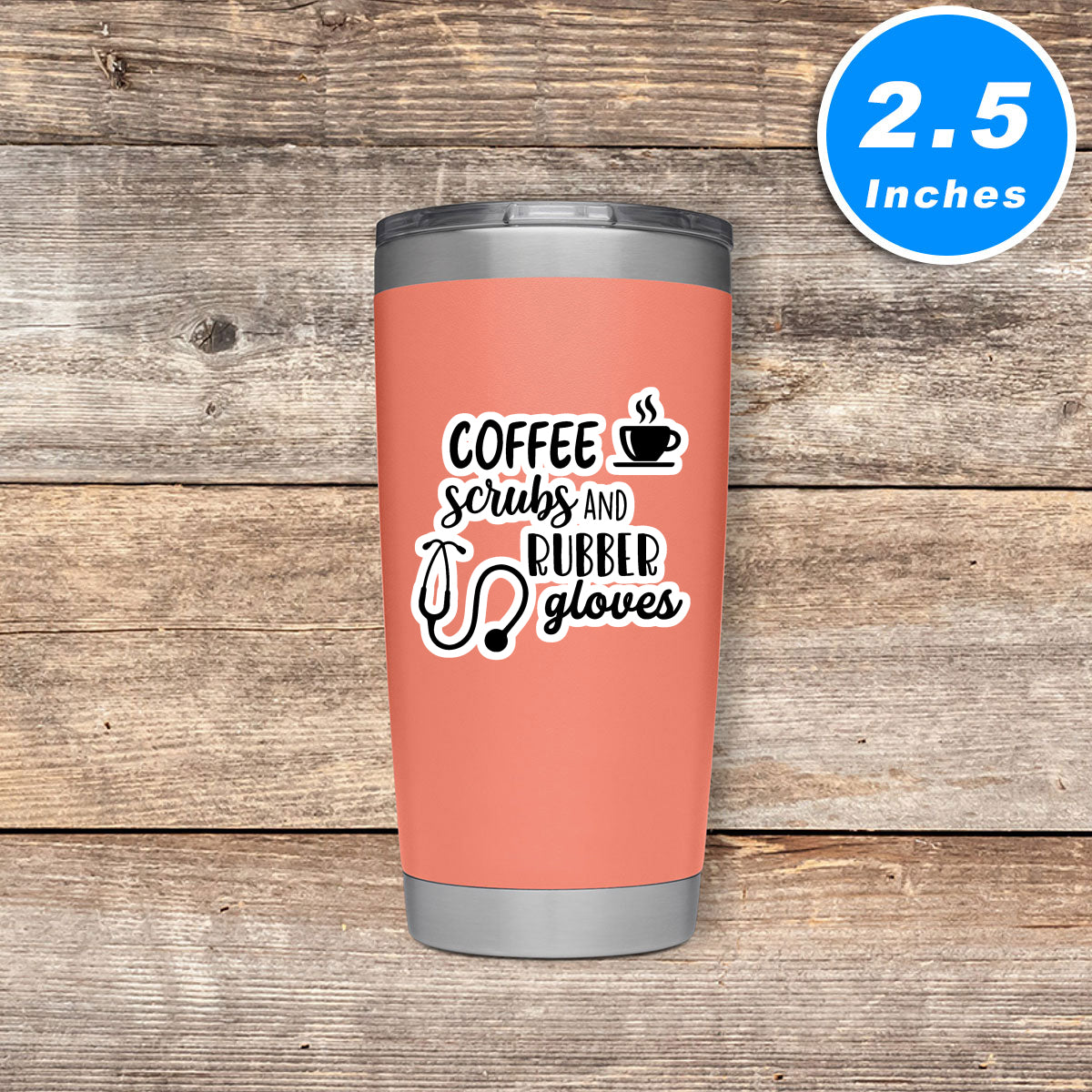 Coffee Scrubs And Rubber Gloves Vinyl Stickers
