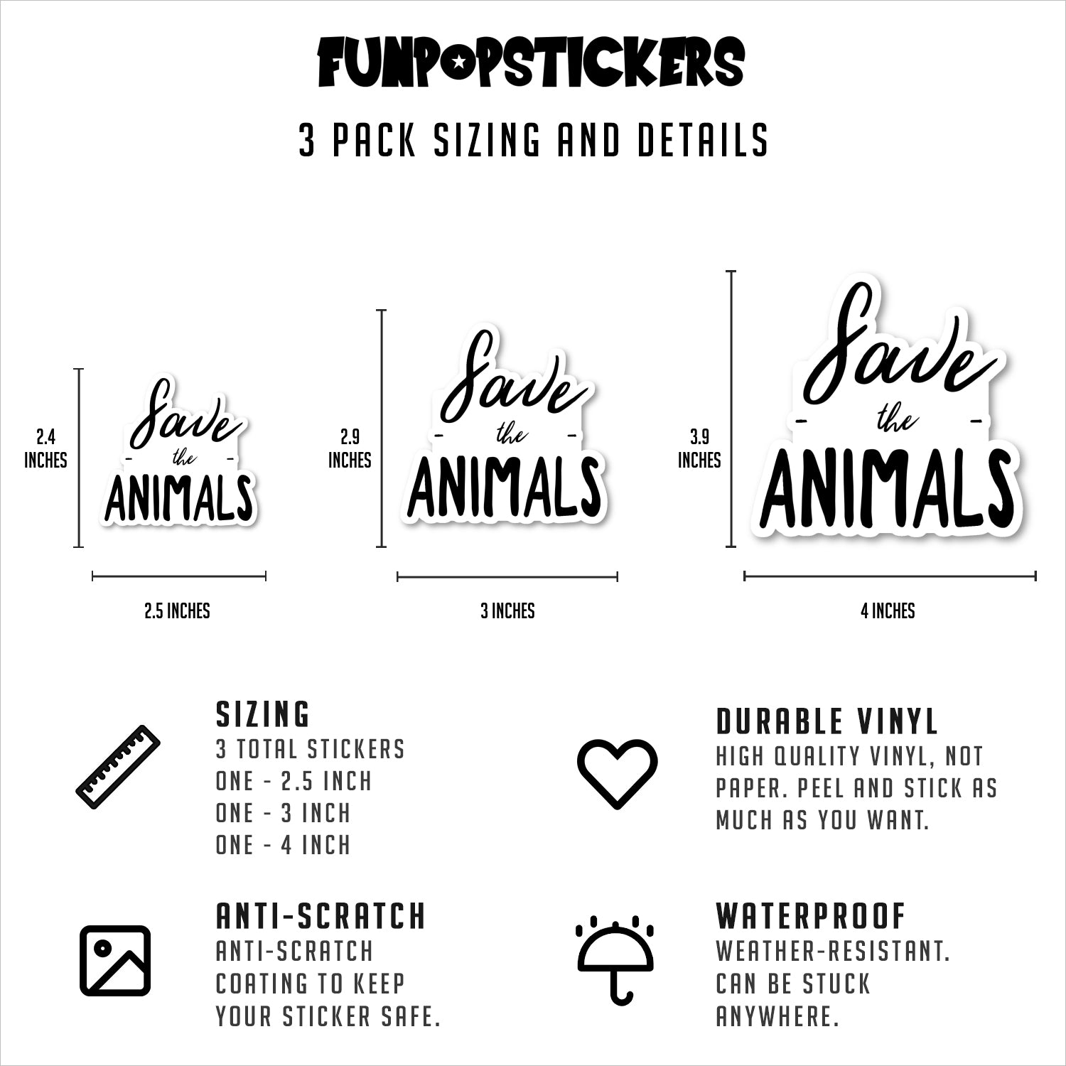 Save The Animals Vinyl Stickers