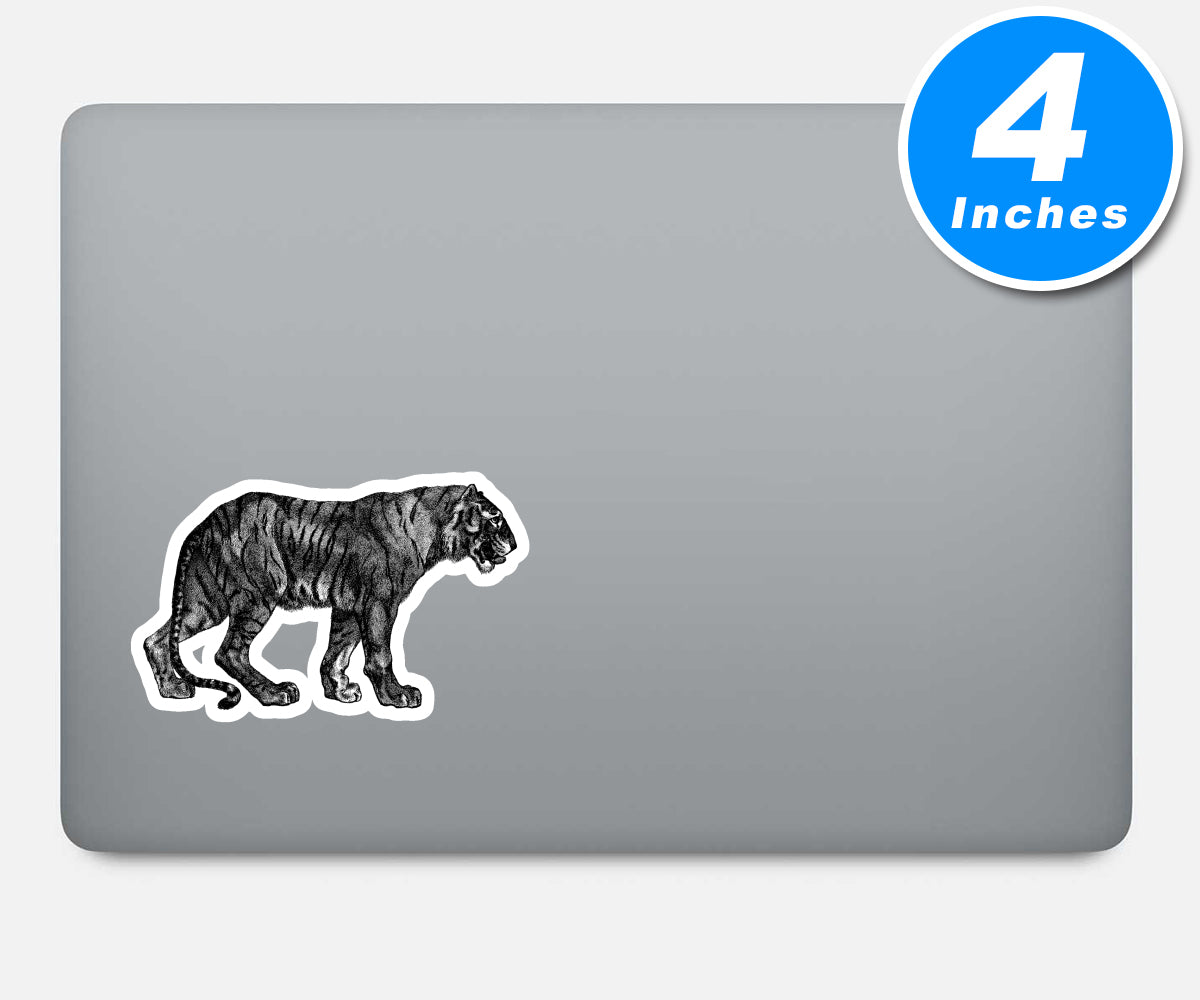 Tiger Drawing Black And White Vinyl Stickers