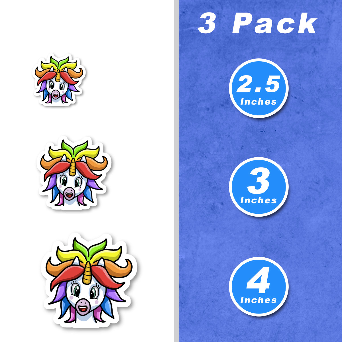 Colorful Unicorn Vinyl Stickers