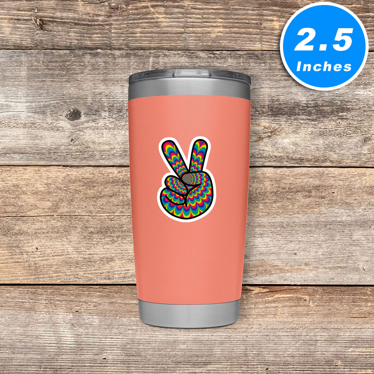 Psychedelic Peace Symbol Hippy Vinyl Stickers