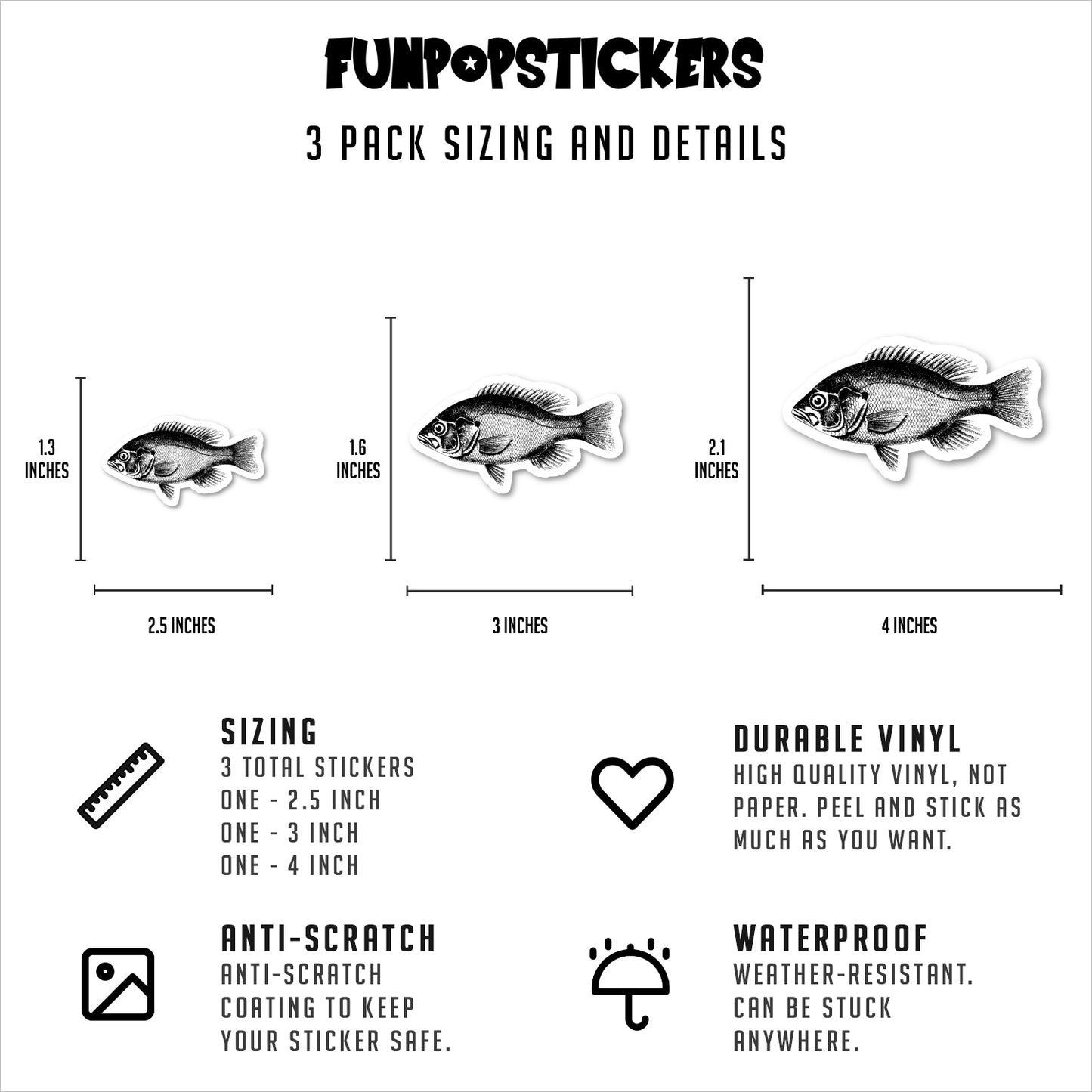 Fish Bass Vinyl Stickers