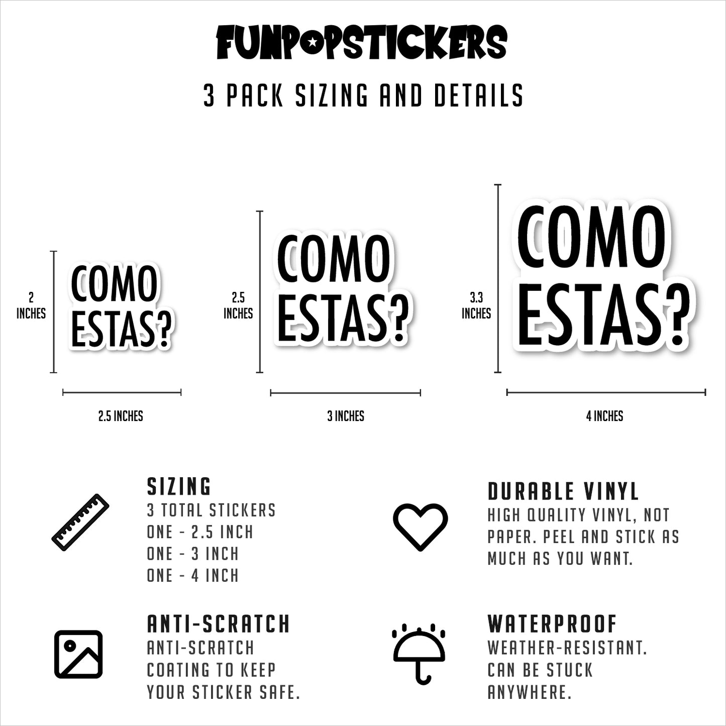 Como Estas Vinyl Stickers