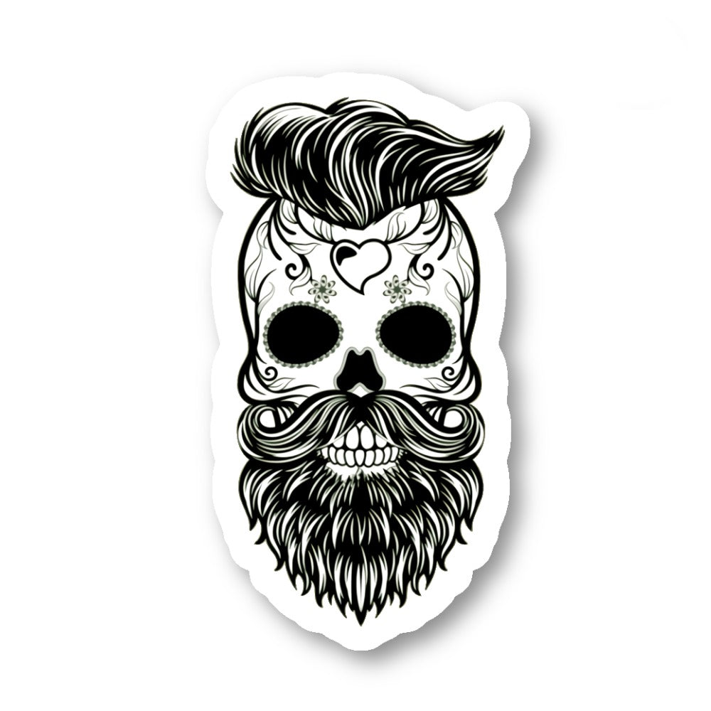 Hipster Skull Vinyl Sticker