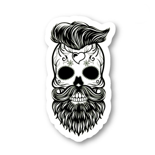 Hipster Skull Vinyl Sticker