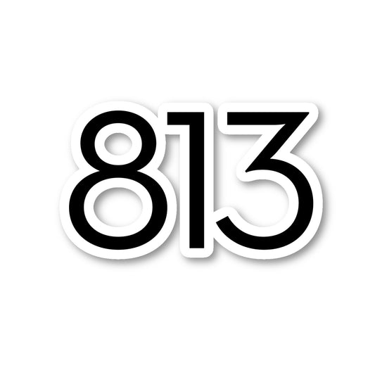 Tampa Florida 813 Area Code Vinyl Sticker