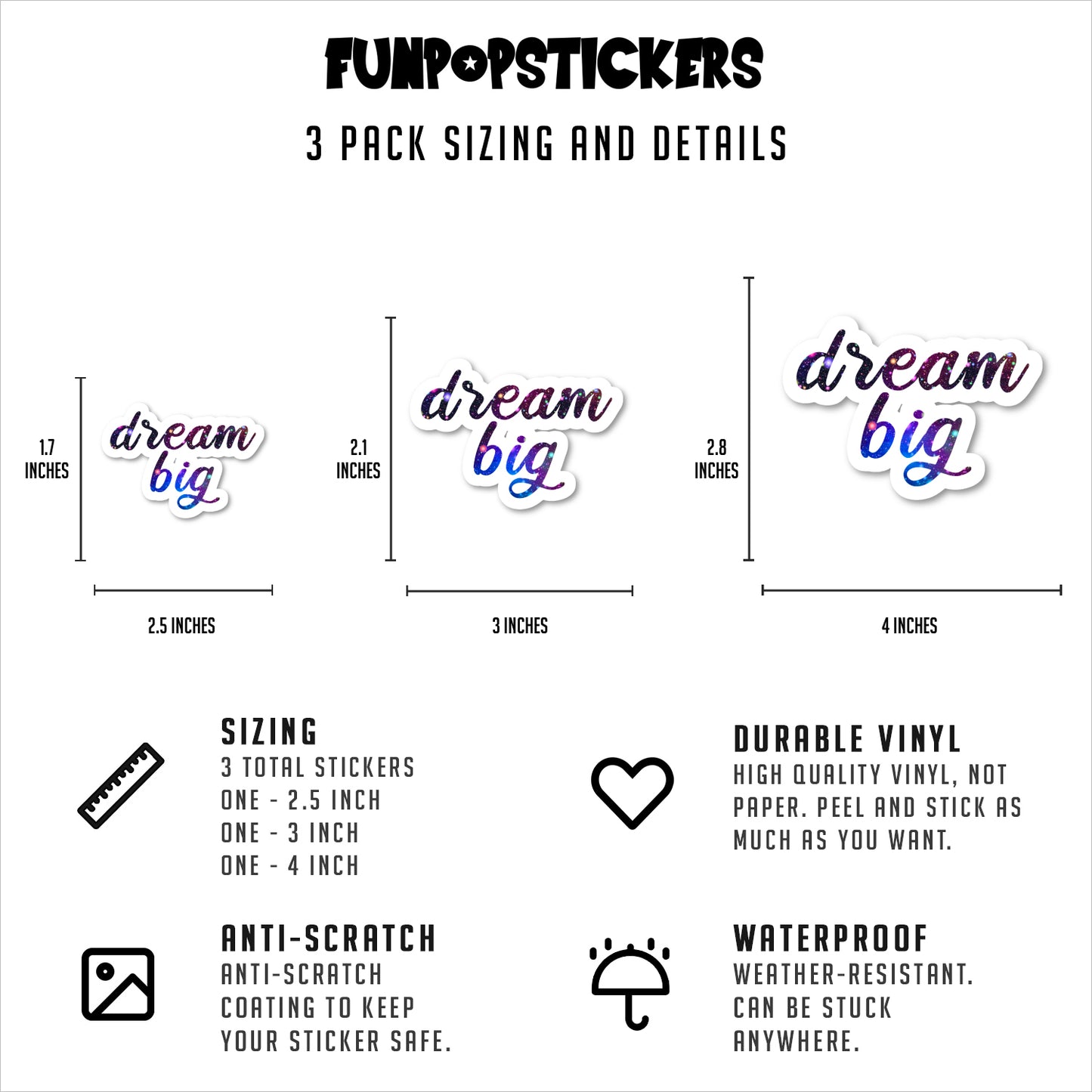 Dream Big Vinyl Stickers