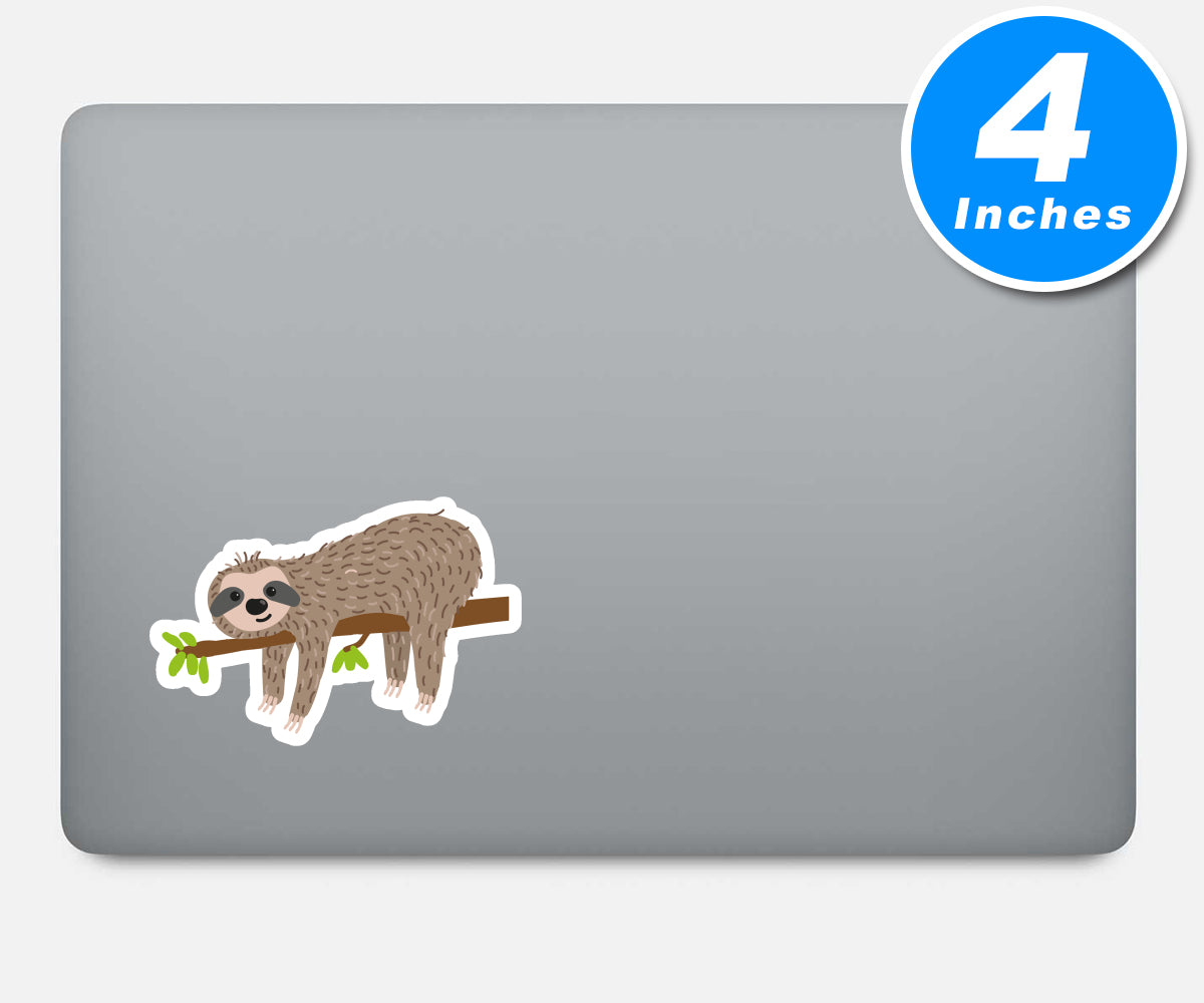 Lazy Sloth On A Tree Vinyl Stickers