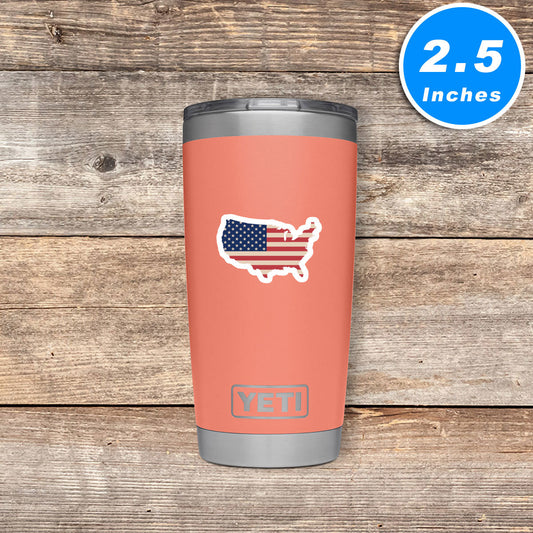USA Flag Country Outline Vinyl Stickers