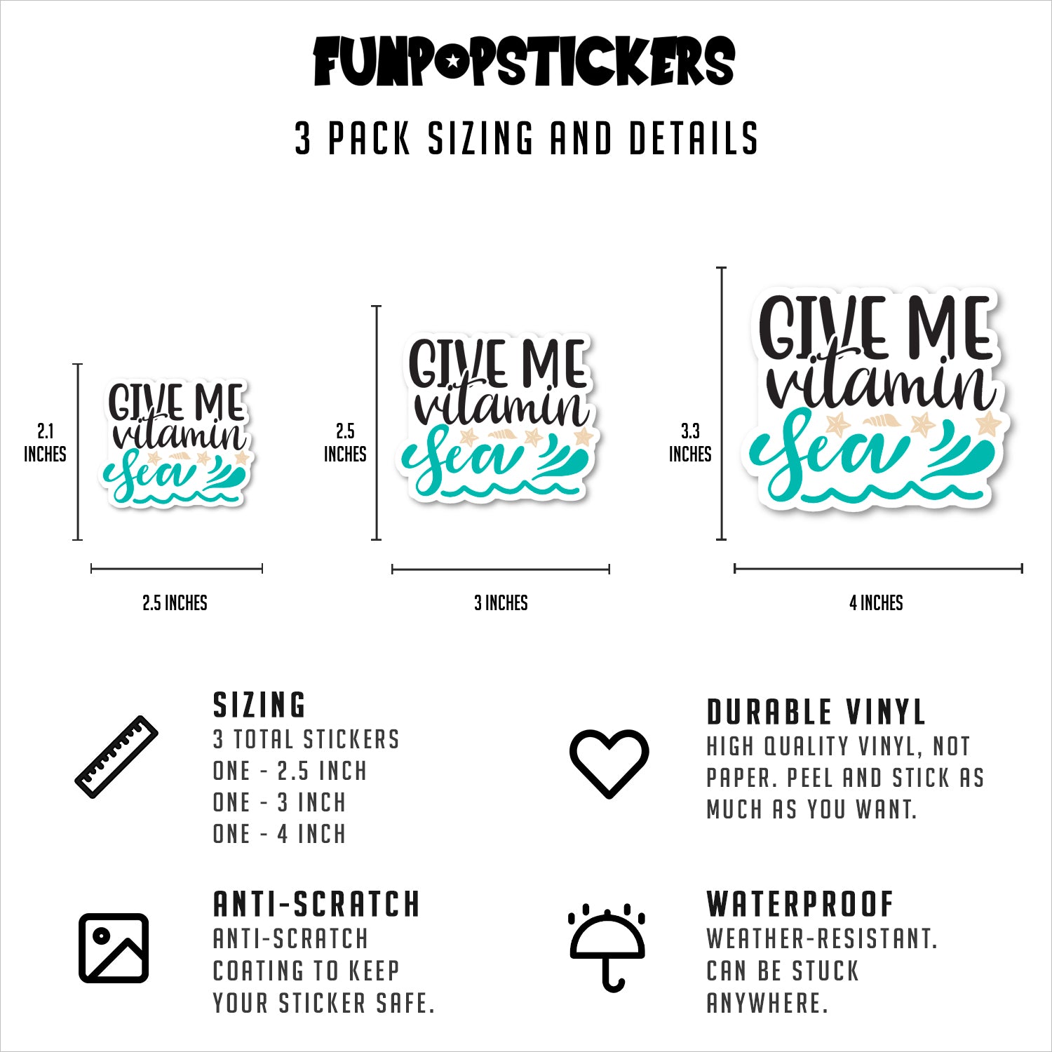 Give Me Vitamin Sea Vinyl Stickers