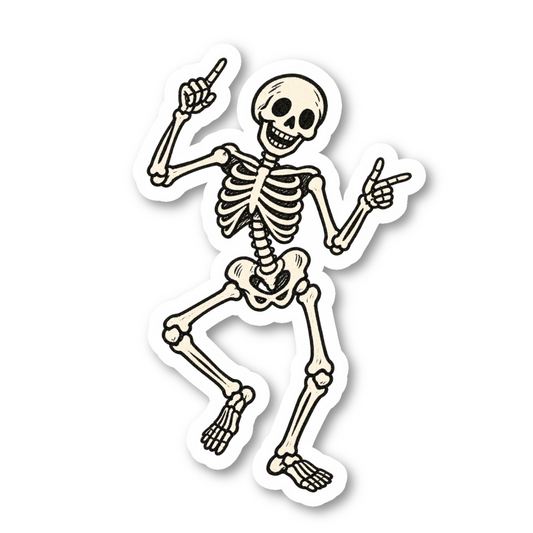 Skeleton Dancing Vinyl Sticker