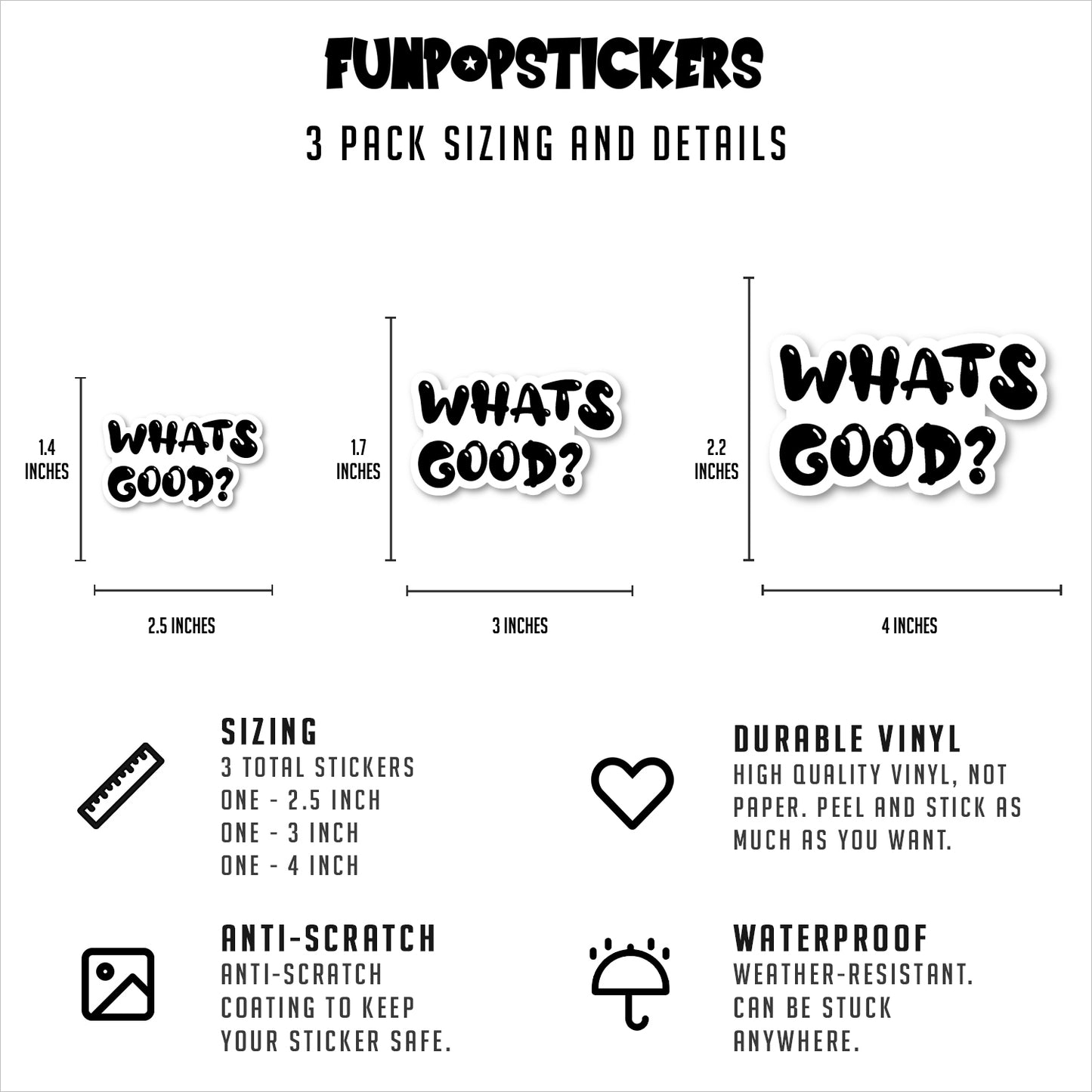 Whats Good Vinyl Stickers