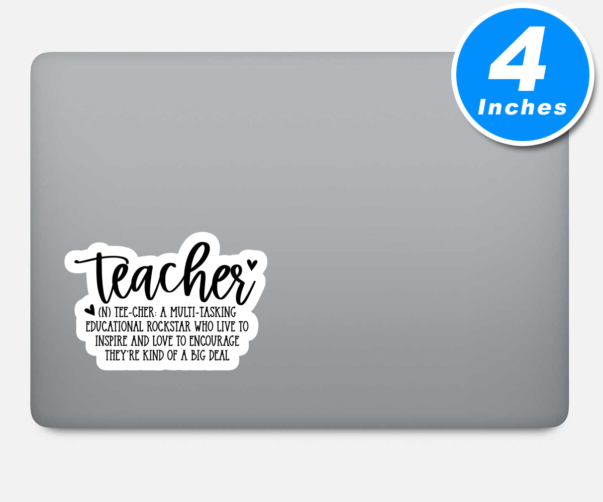 Teacher Definition Multi Tasking Educational Rockstar Vinyl Stickers