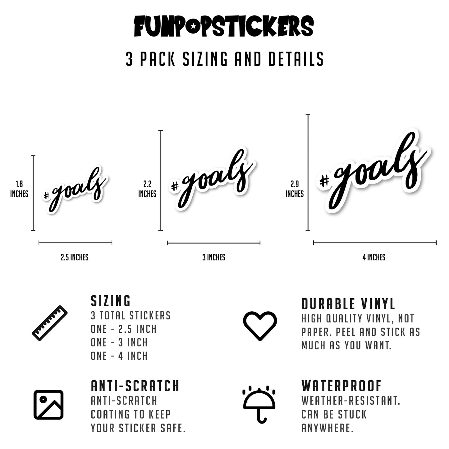 Goals Hashtag Vinyl Stickers