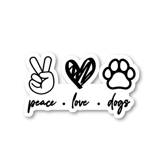 Peace Love And Dogs Vinyl Sticker