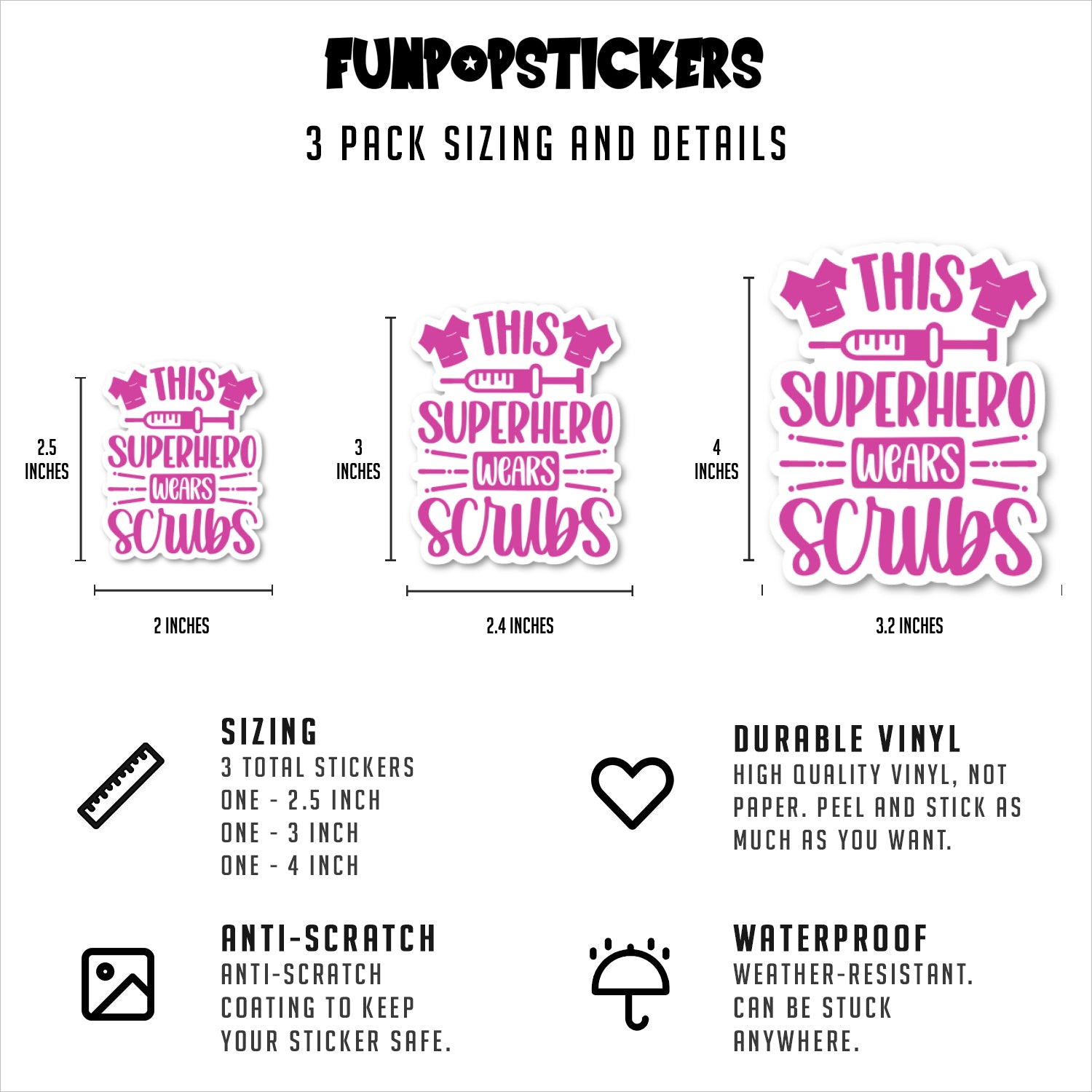 This Superher Wears Scrubs Vinyl Stickers