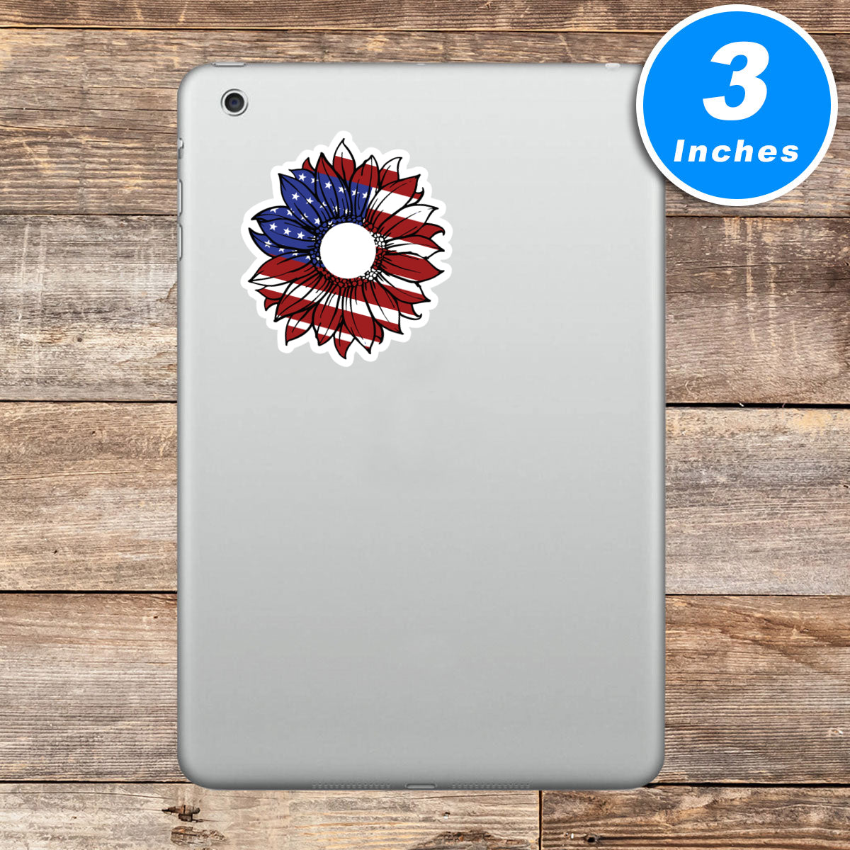 Flower America United States Flag Vinyl Stickers