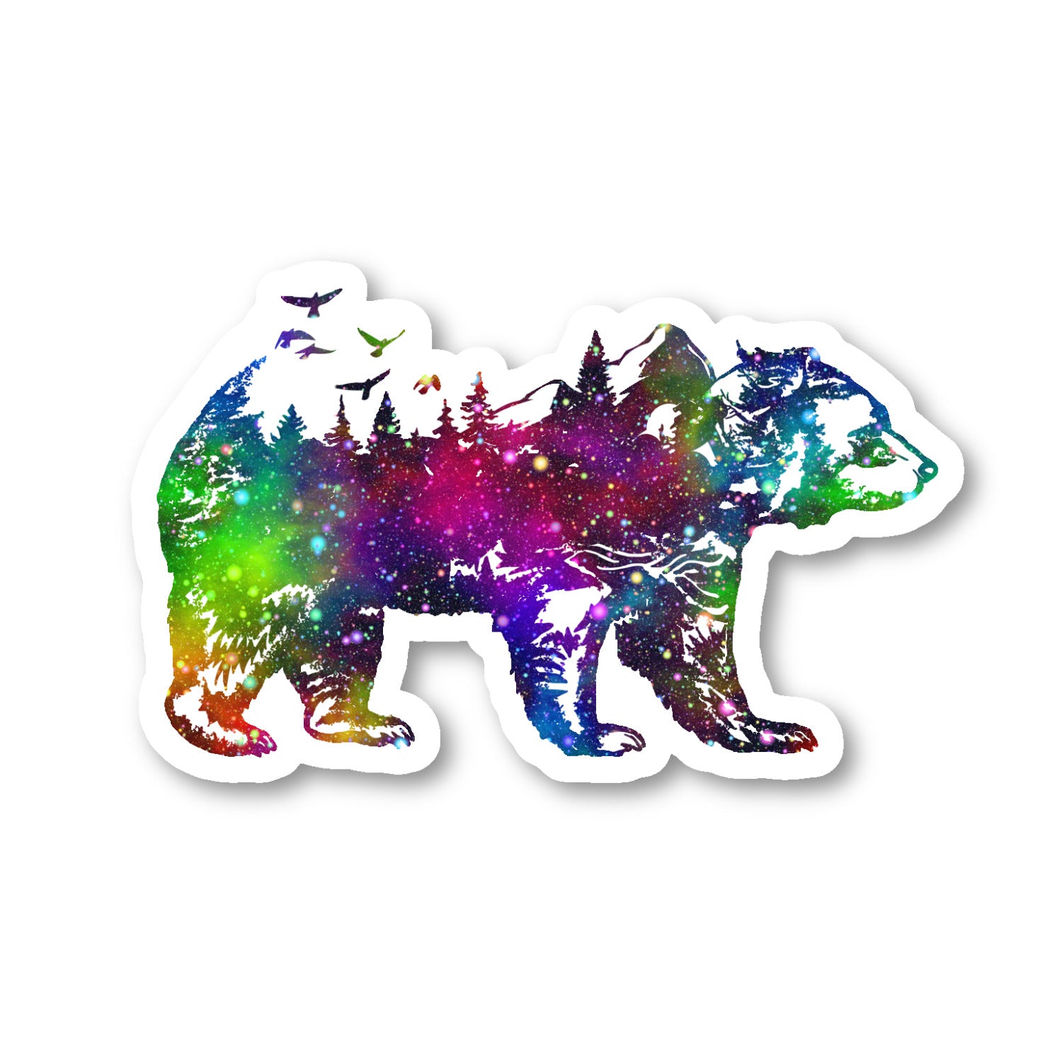 California Bear Galaxy Vinyl Sticker
