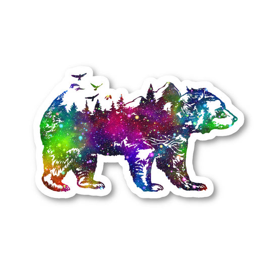 California Bear Galaxy Vinyl Sticker