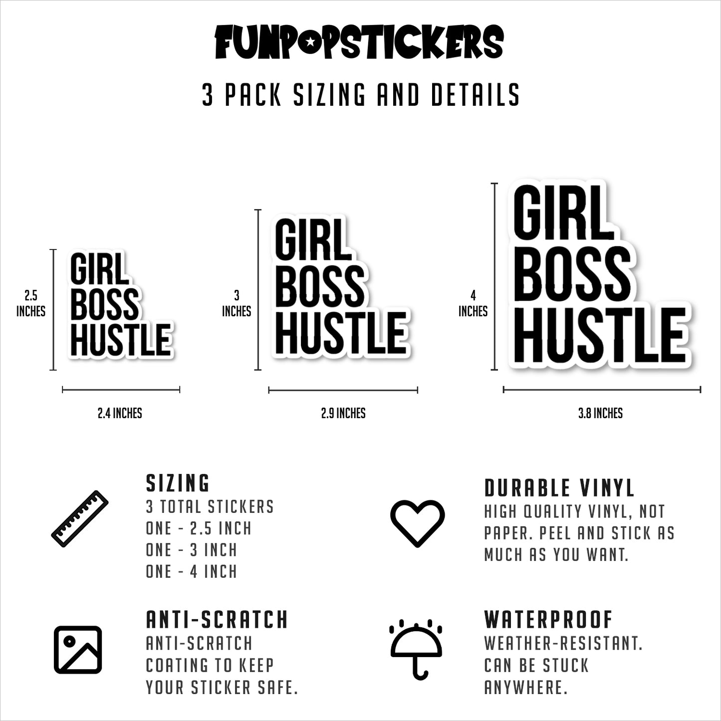 Girl Boss Hustle Vinyl Stickers