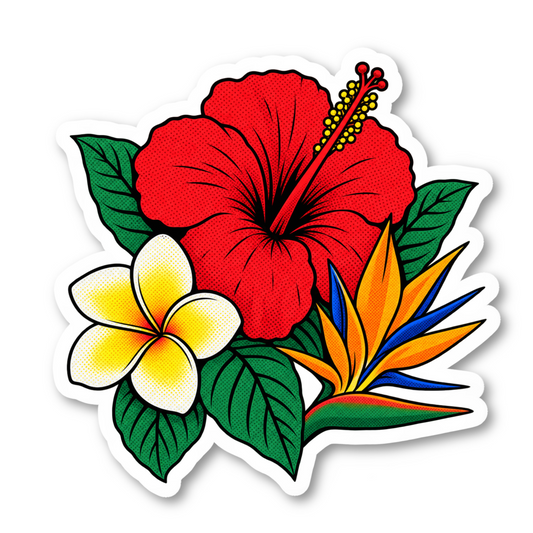 Latin Flowers Vinyl Sticker