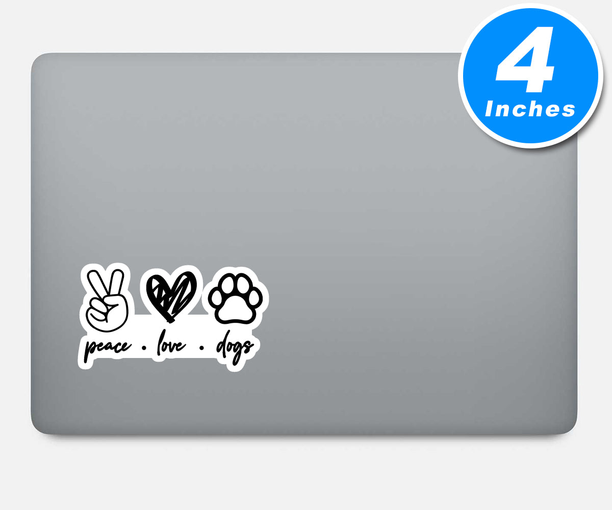 Peace Love And Dogs Vinyl Stickers