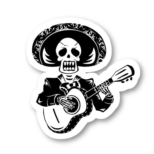 Day Of The Dead Guitar Player Vinyl Sticker