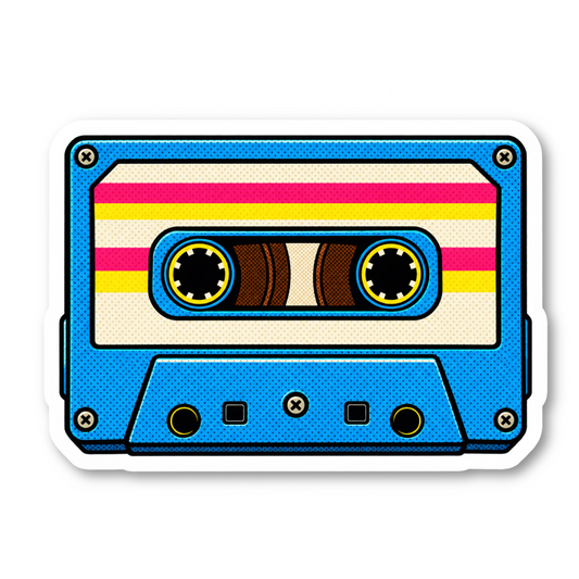 Retro Cassette Tape Music Sticker Vinyl Sticker