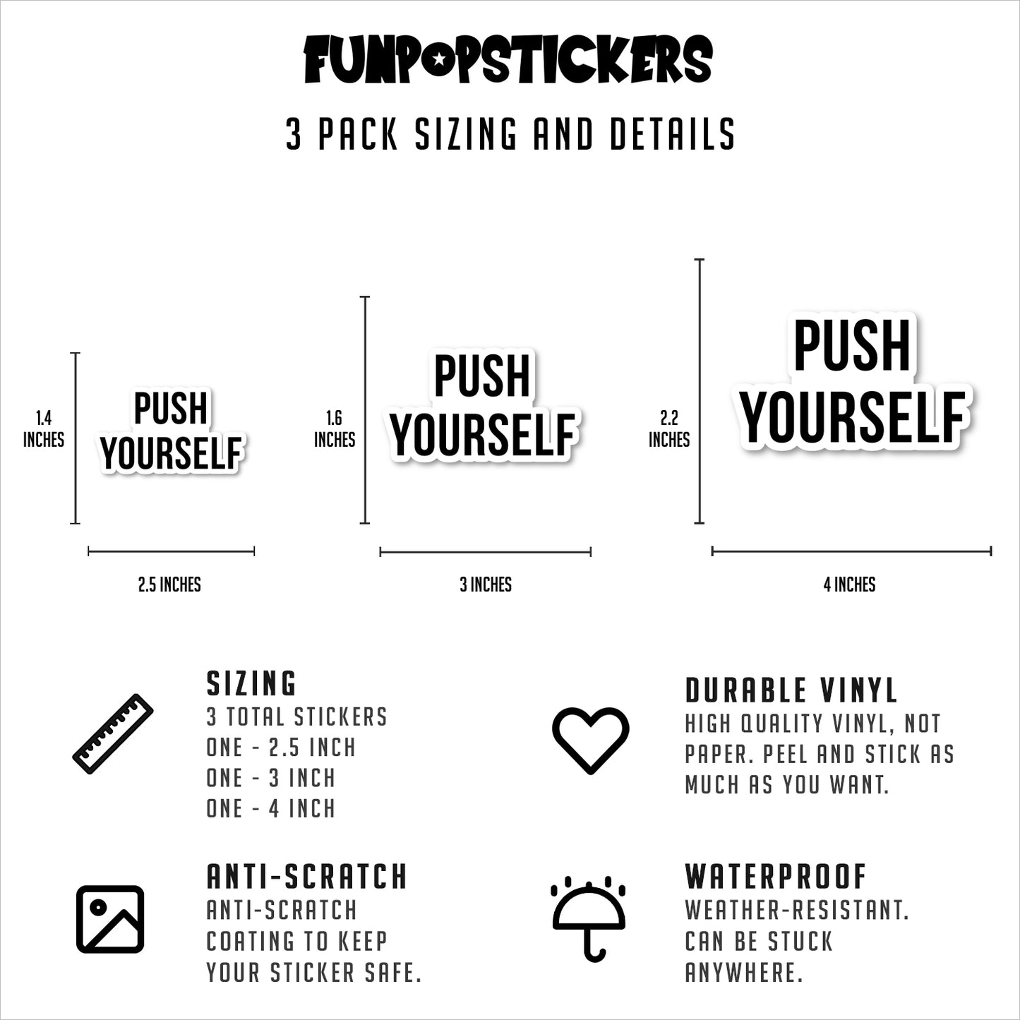 Push Yourself Vinyl Stickers