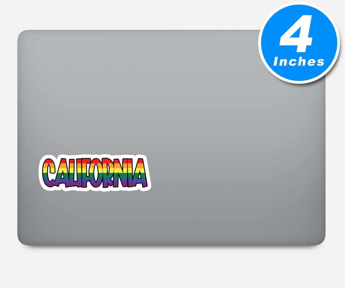 California Gay Pride Rainbow Vinyl Stickers