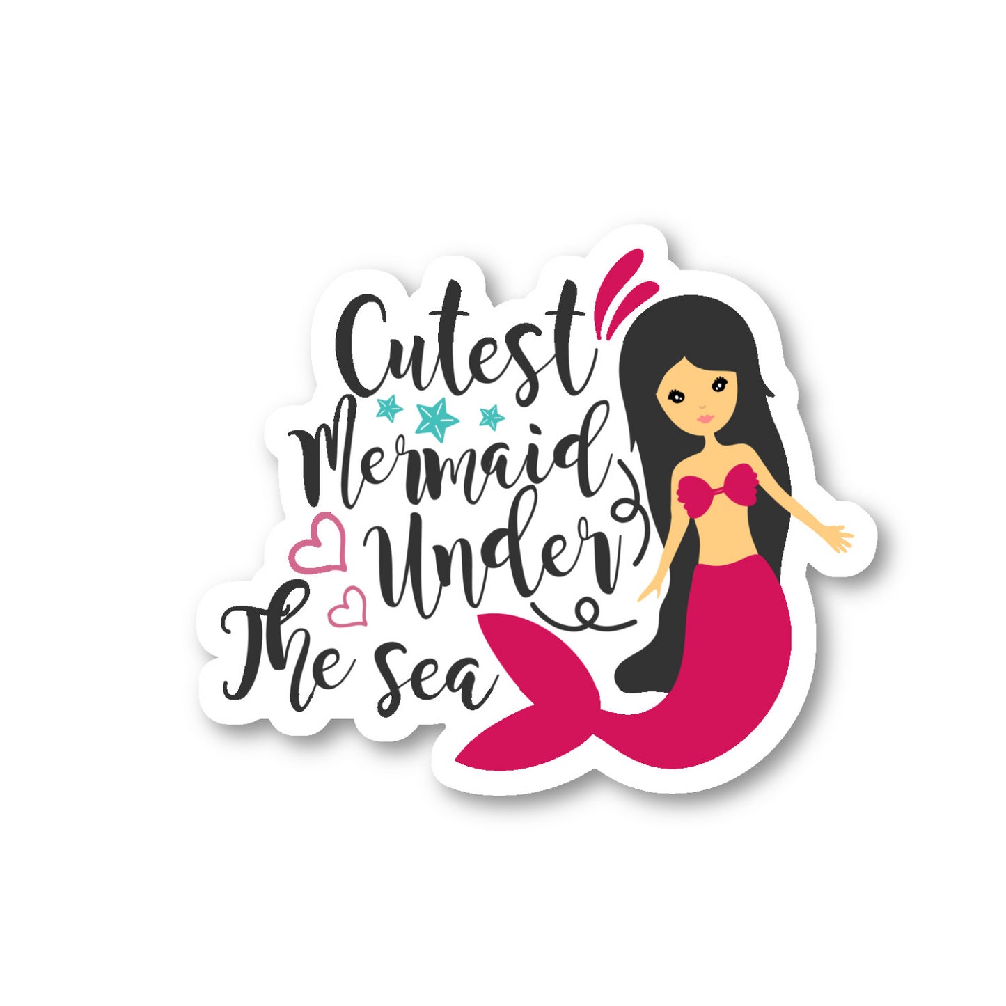 Cutest Mermaid Under The Sea Vinyl Sticker