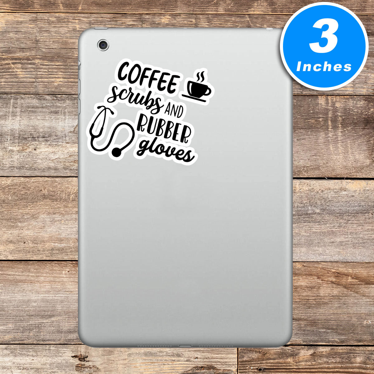 Coffee Scrubs And Rubber Gloves Vinyl Stickers