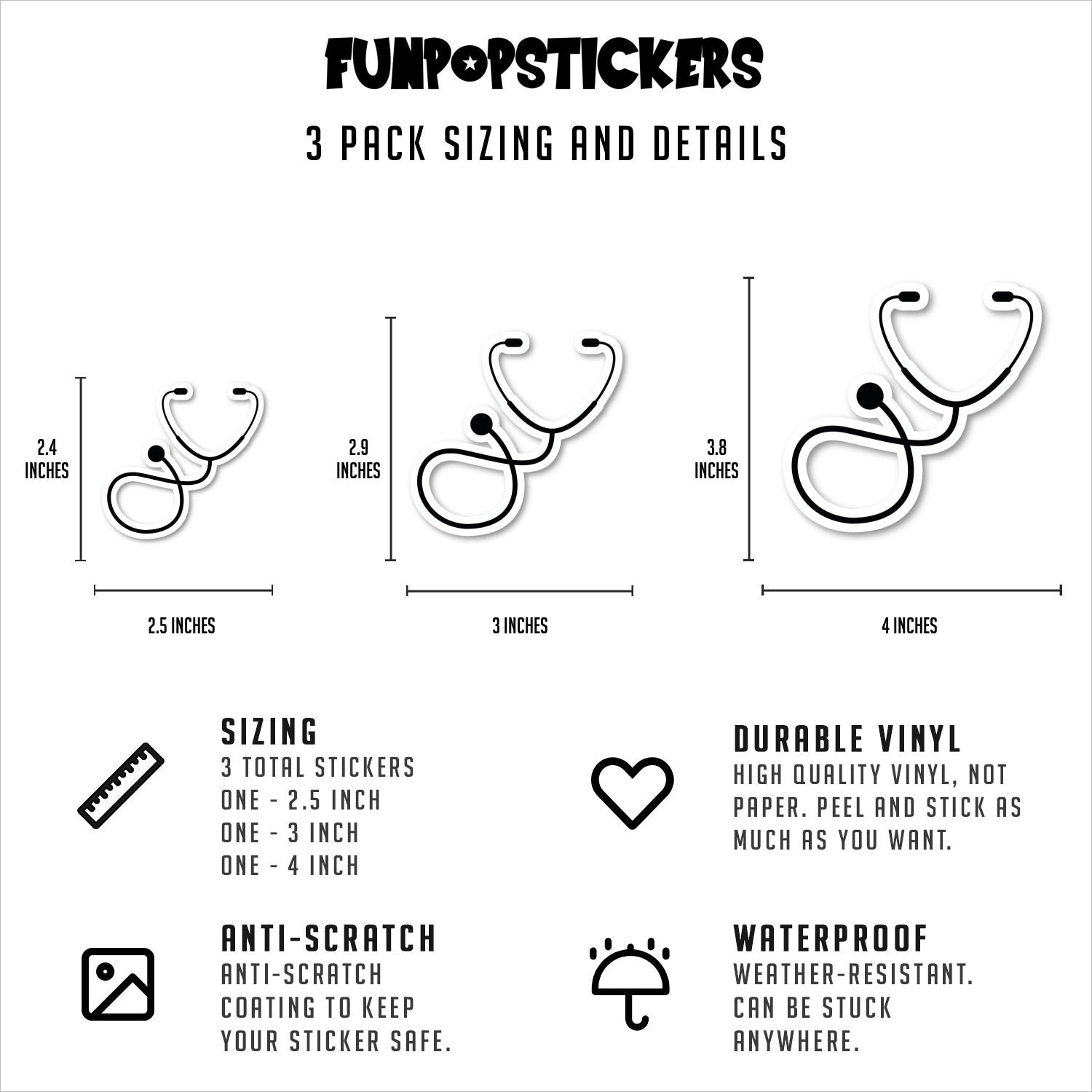 Stethoscope Medical Doctor Vinyl Stickers