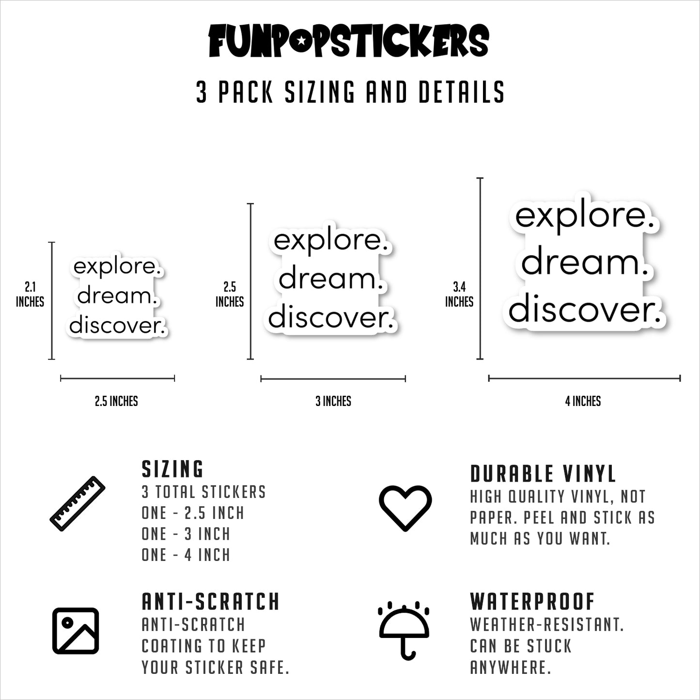 Explore Dream Discover Vinyl Stickers