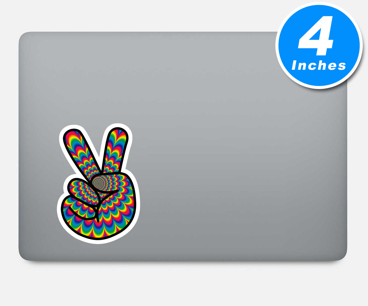 Psychedelic Peace Symbol Hippy Vinyl Stickers