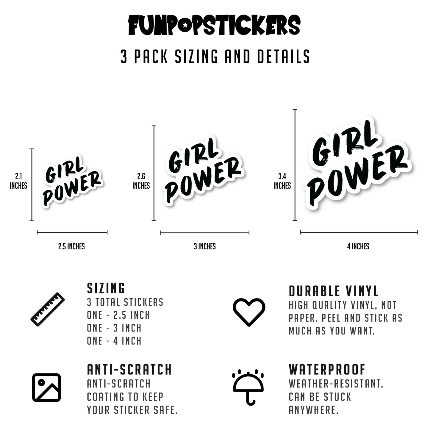 Girl Power Vinyl Stickers