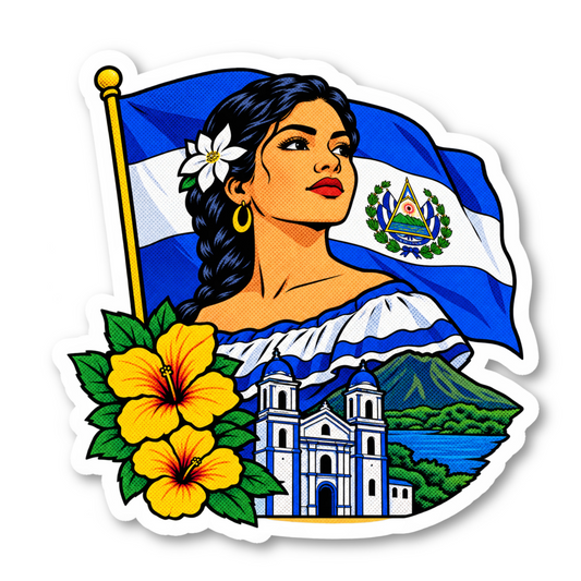 Salvadoran Pride Stickers Vinyl Sticker
