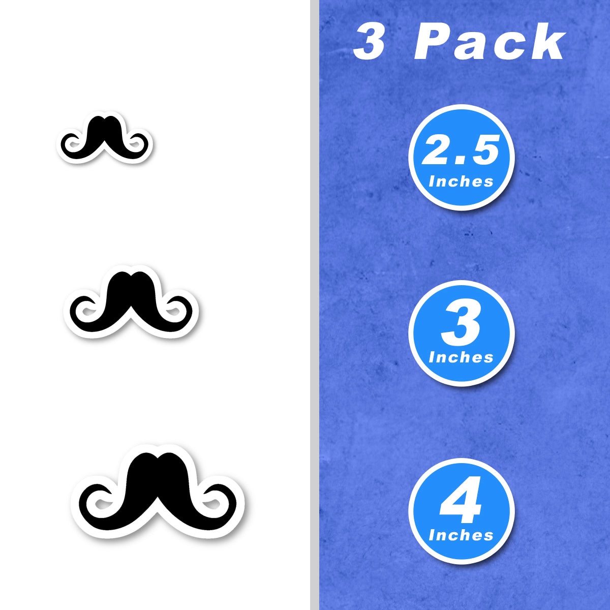 Old Timey Mustache Vinyl Stickers