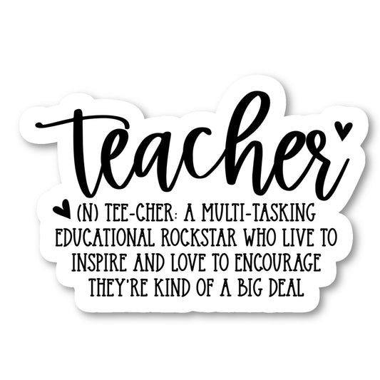 Teacher Definition Multi Tasking Educational Rockstar Vinyl Sticker