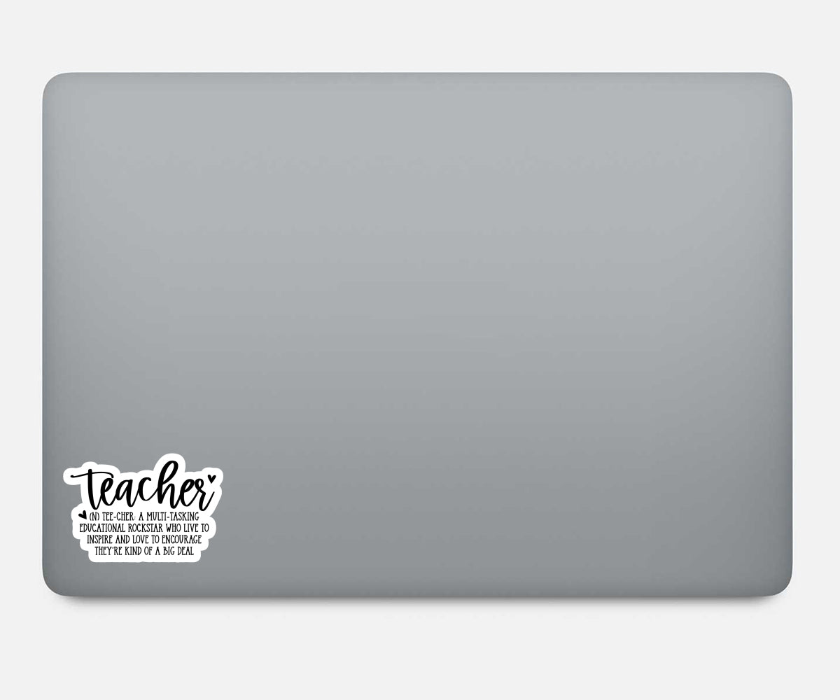 Teacher Definition Multi Tasking Educational Rockstar Vinyl Stickers