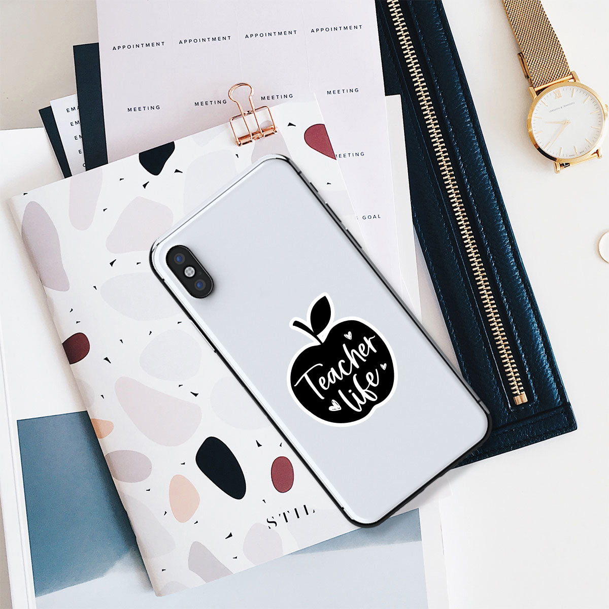 Teacher Life Apple For The Teacher Vinyl Stickers
