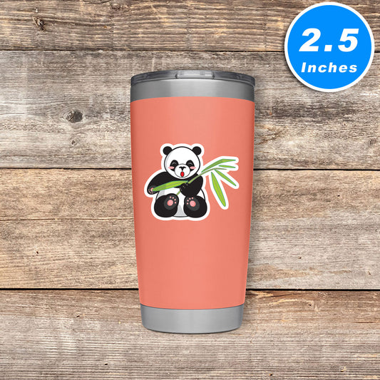 Panda Bear Eating Bamboo Leaves Vinyl Stickers
