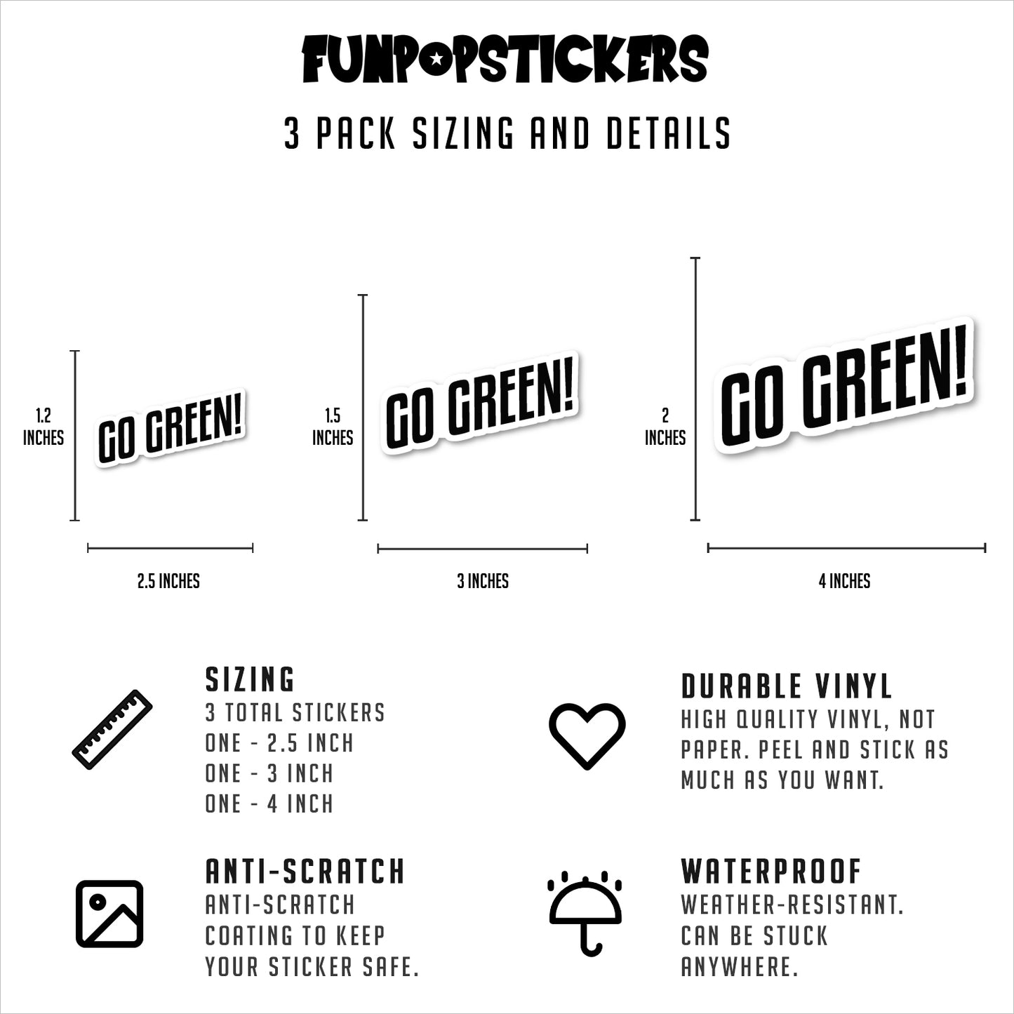 Go Green Vinyl Stickers