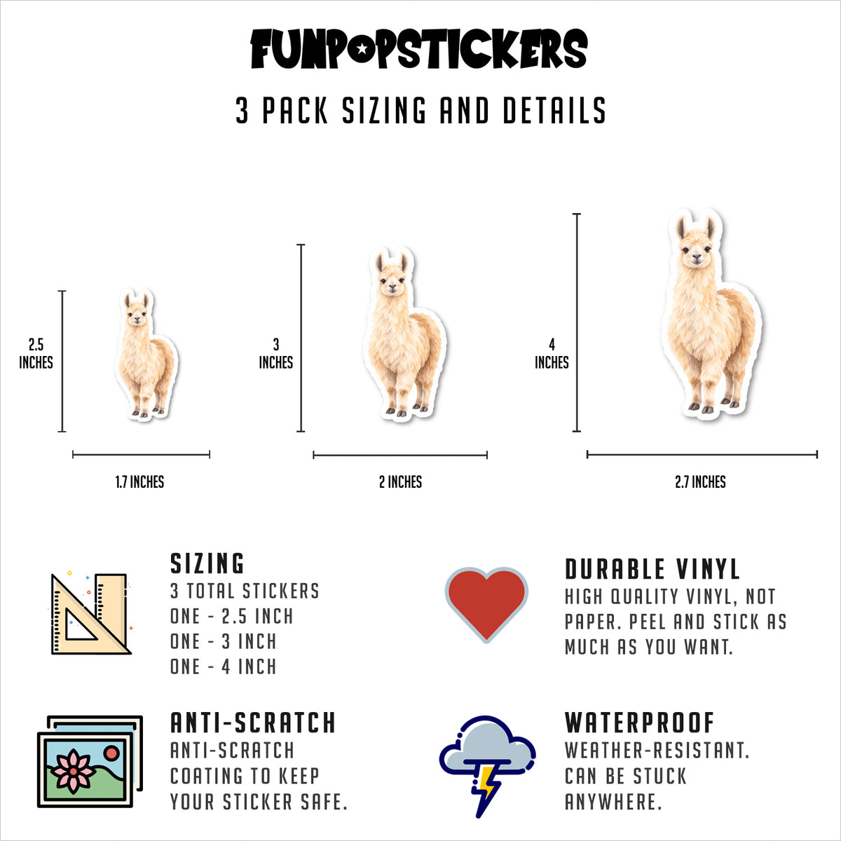 Llama Stickers Vinyl Stickers