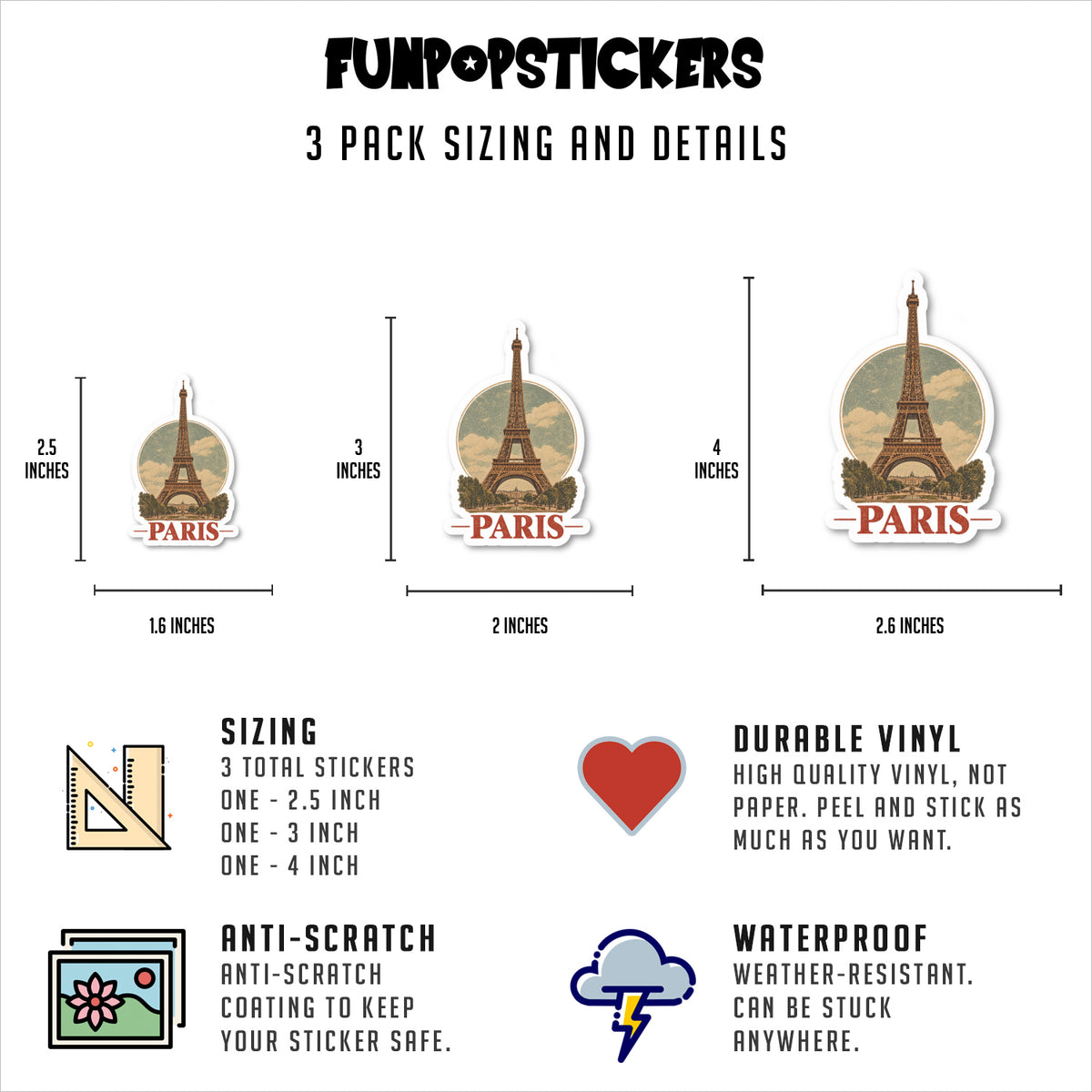 Eiffel Tower Vinyl Stickers