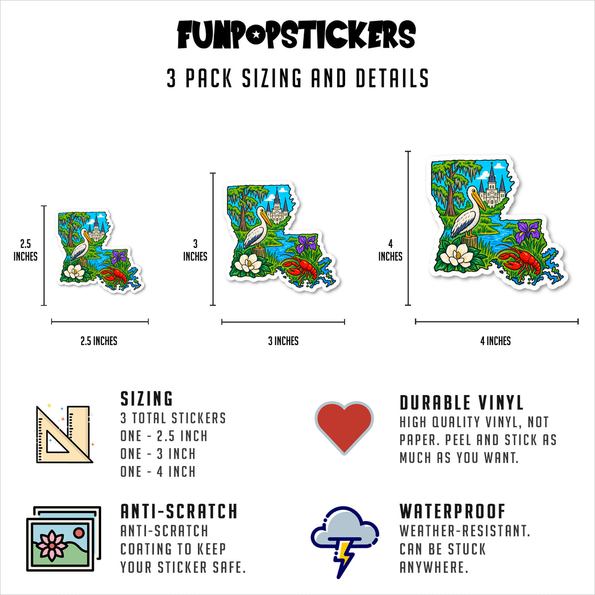 Louisiana Vinyl Stickers