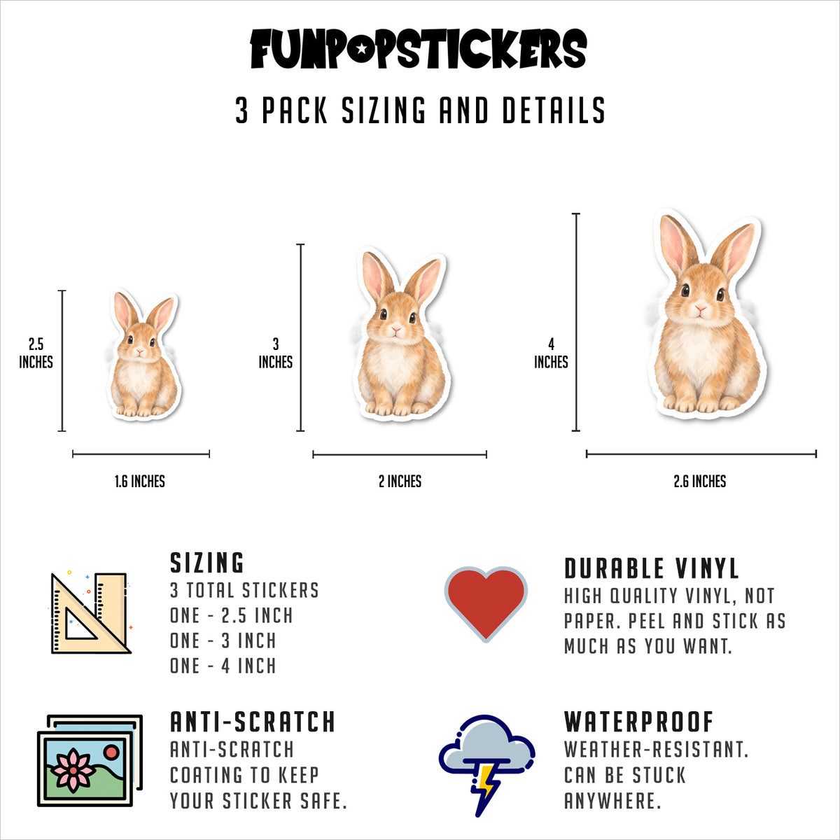 Bunny Stickers Vinyl Stickers