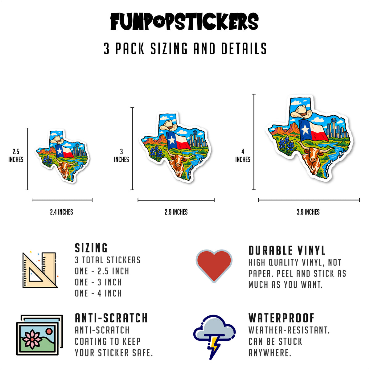 Texas Vinyl Stickers
