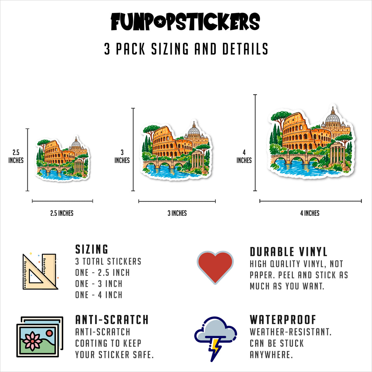 Rome Vinyl Stickers