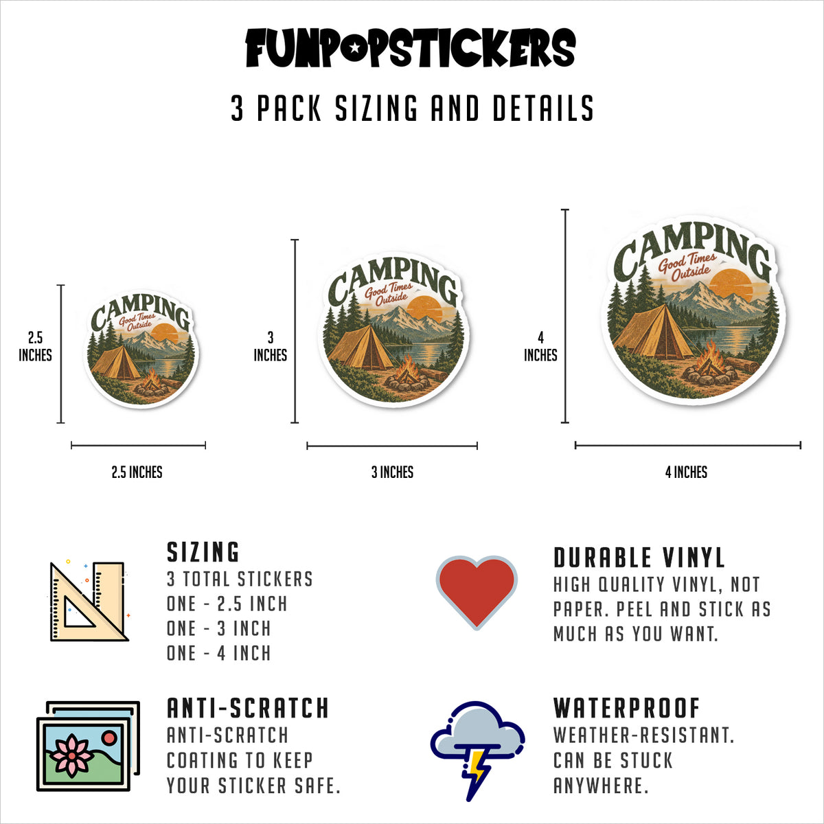 Camping Stickers Vinyl Stickers